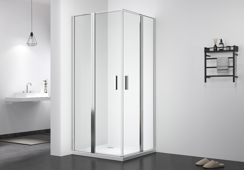 PV 1902 6 mm transparentă 4 buc. pivot pătrat din sticlă plus cabină de duș